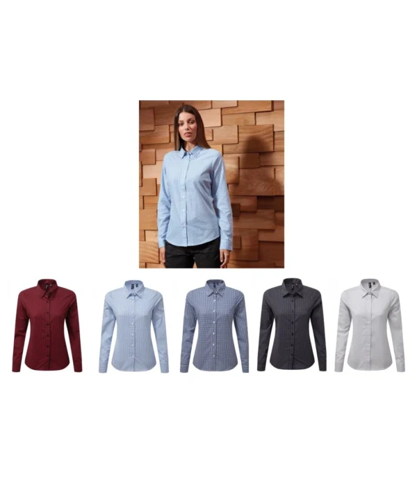 PR352 Premier Ladies Maxton Check Long Sleeve Shirt